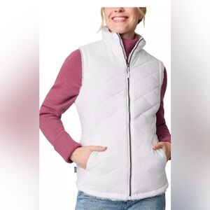 Free Country White Reversible Quilted Puffer Vest Jacket M
